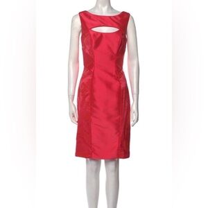 THEIA Bateau Neckline Shift Pencil‎ Cocktail Party Red Dress Size 4 NWT MSRP$595